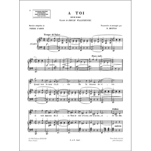 Emile Waldteufel - A Toi