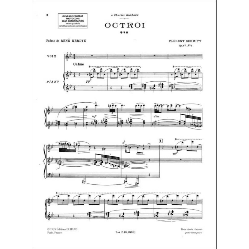 Florent Schmitt - Octroi Chant-Piano