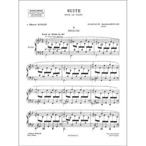 Gustave Samazeuilh - Suite En Sol Piano