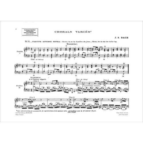 Johann Sebastian Bach - Chorals Variouss Vol 1 Orgue