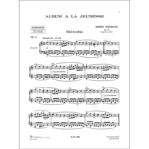 Robert Schumann - Album A La Jeunesse Piano