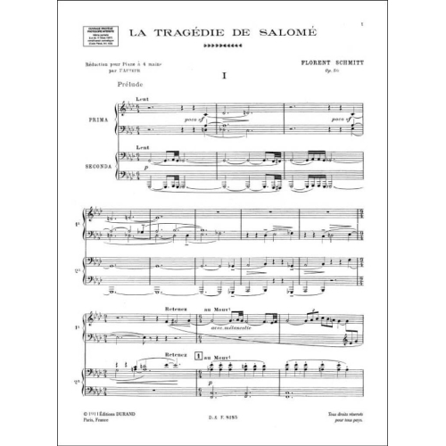 Florent Schmitt - La Tragedie De Salome', Pour Orchestre