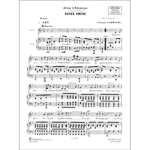 Franz Wilhelm Abt - Rosee Amere Vx Elevees-Piano