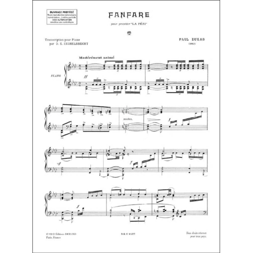 Paul Dukas - Fanfare De La Peri Piano