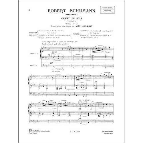 Robert Schumann - Chant Du Soir, Opus 85