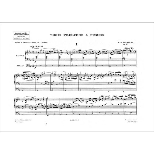 Felix Mendelssohn Bartholdy - Oeuvres Pour Orgue