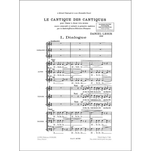 Jean-Yves Daniel-Lesur - Le Cantique Des Cantiques