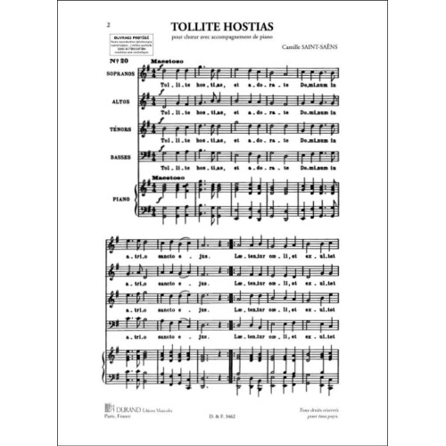 Camille Saint-Saëns - Tollite Hostias 4 Voix Mixtes-Orgue (Oratorio De