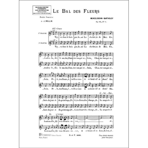 Felix Mendelssohn Bartholdy - Bal Des Fleurs 2 Voix