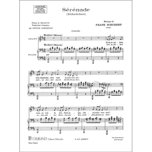 Franz Schubert - Sérénade pour Chant & Piano (Contralto)