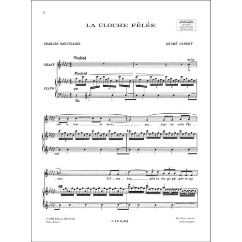 André Caplet - La Cloche Felee Cht-Piano