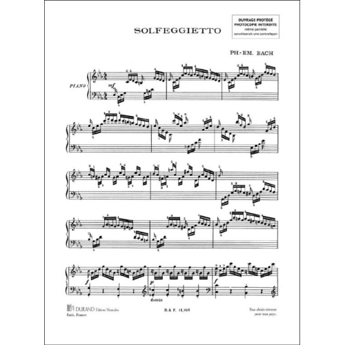 Carl Philipp Emanuel Bach - Solfeggietto Piano