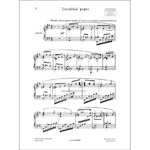 Florent Schmitt - Derniere Page Piano