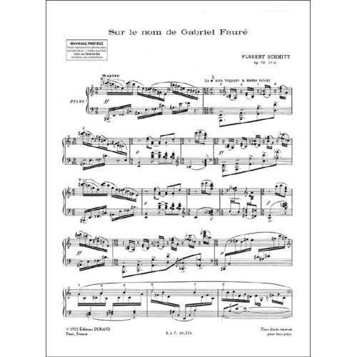 Florent Schmitt - Hommage Faure Piano