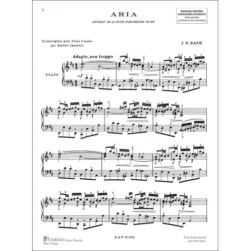 Johann Sebastian Bach - Aria (Extraite De La Suite D'Orchestre En Re)