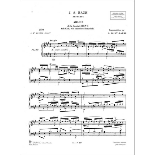 Johann Sebastian Bach - Adagio 3 Cantate Piano (Saint Saens)