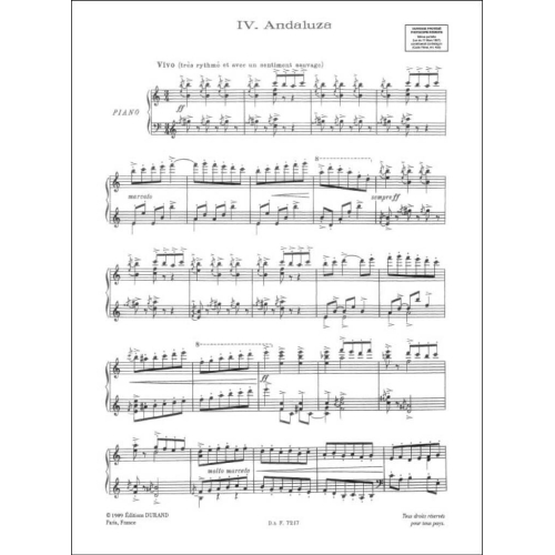 Manuel de Falla - Andaluza Piano