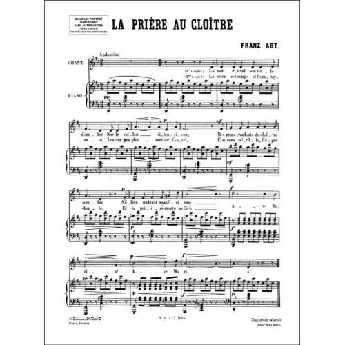 Franz Wilhelm Abt - Priere Au Cloitre
