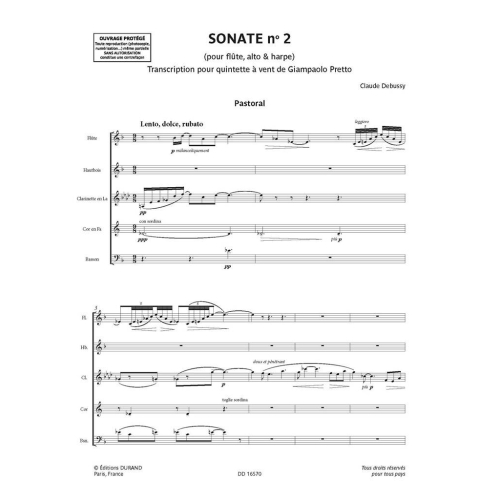 Claude Debussy - Sonate n. 2 pour flûte, alto & harpe