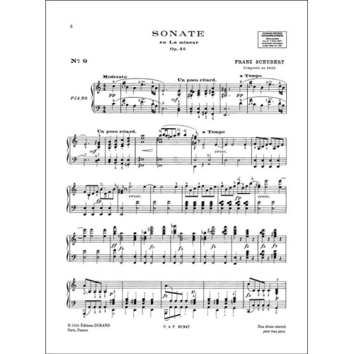 Franz Schubert - Sonates, Pour Piano - Vol. 2 (Ducasse)