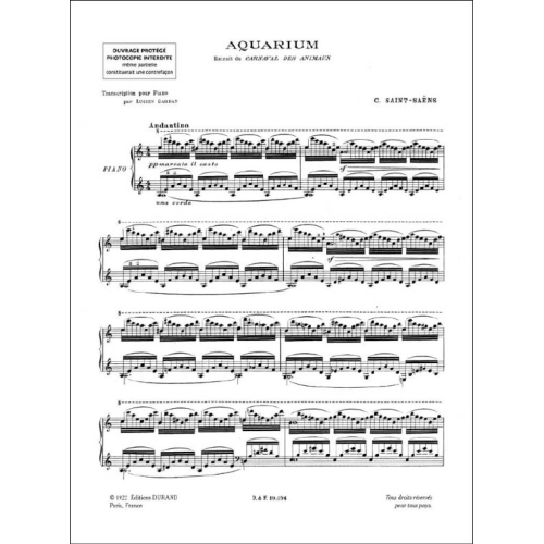 Camille Saint-Saëns - Aquarium transcription - par Lucien Garban no 7