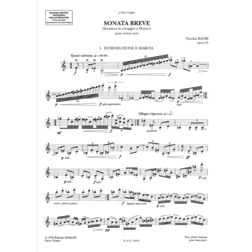 Nicolas Bacri - Sonata Breve Op.45
