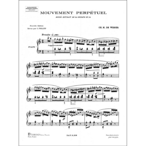 Carl Maria von Weber - Mouvement Perpetuel Piano