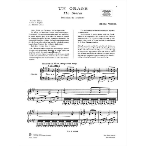 Henri Weber - Un Orage Piano