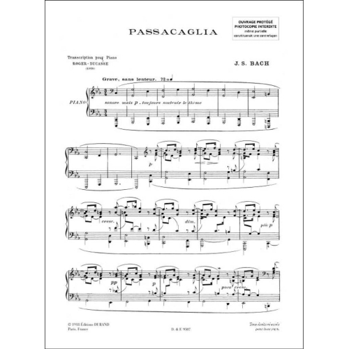 Johann Sebastian Bach - Passacaglia
