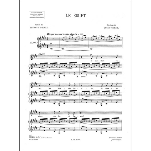 Louis Vierne - Le Rouet Soprano-Piano