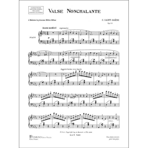 Camille Saint-Saëns - Valse Nonchalante Opus 110 Pour Le Piano