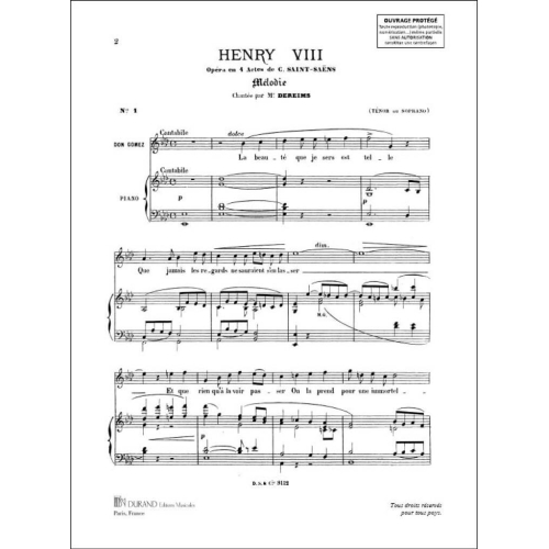 Camille Saint-Saëns - La Beaute que je sers est telle