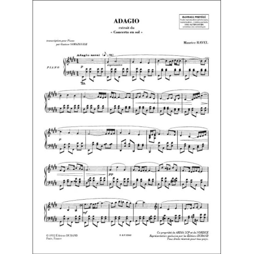 Maurice Ravel - Adagio assai (from Concerto in G-major)
