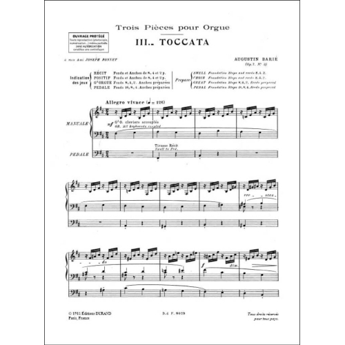 Augustin Barié - Toccata Op7 N 3 Orgue