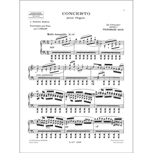 Johann Sebastian Bach - Concerto (Vivaldi) Piano