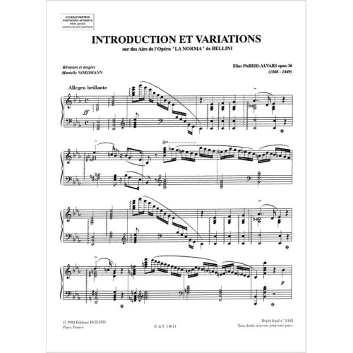Elias Parish Alvars - Introduction et Variations
