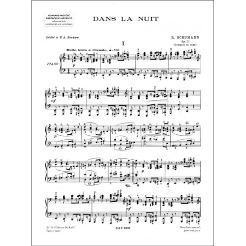 Robert Schumann - Dans La Nuit Piano