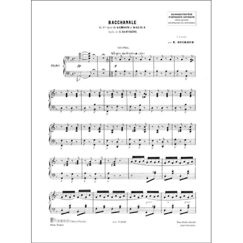 Camille Saint-Saëns - Bacchanale 4 Mains