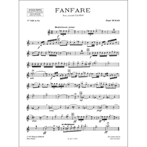 Paul Dukas - Fanfare pour préceder la Péri