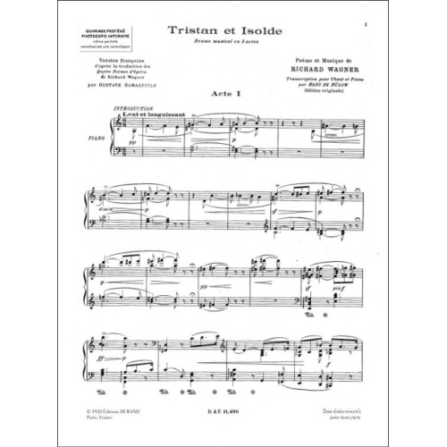 Richard Wagner - Tristan Et Isolde Cht-Piano (Fr-Allbulow-Samazuilh