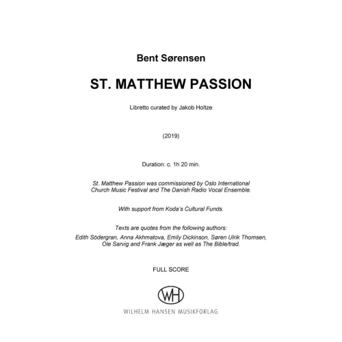 Bent Sørensen - St. Matthew Passion