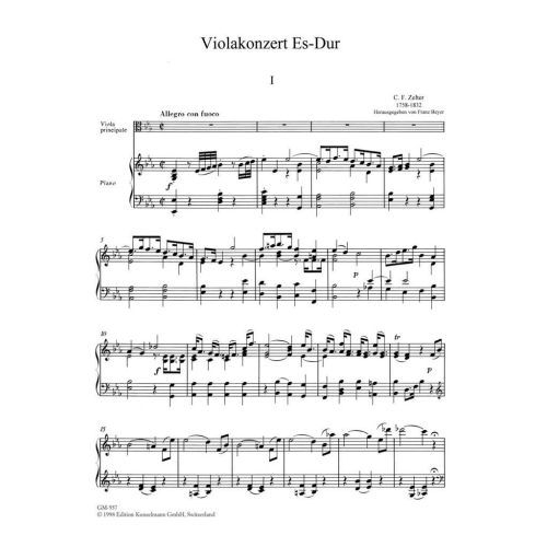 Zelter, Carl Friedrich - Concerto for Viola in E flat