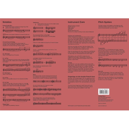 Chester French Horn Fingering Chart
