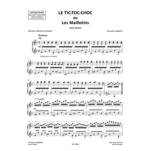 Couperin, Francois - Tic-Toc-Choc ou Les Maillotins