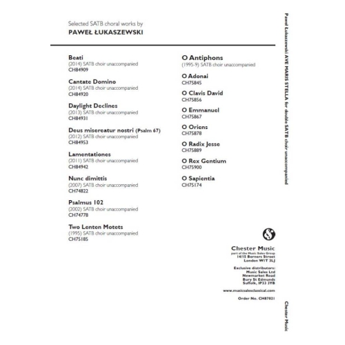Paweł Łukaszewski - Ave Maris Stella
