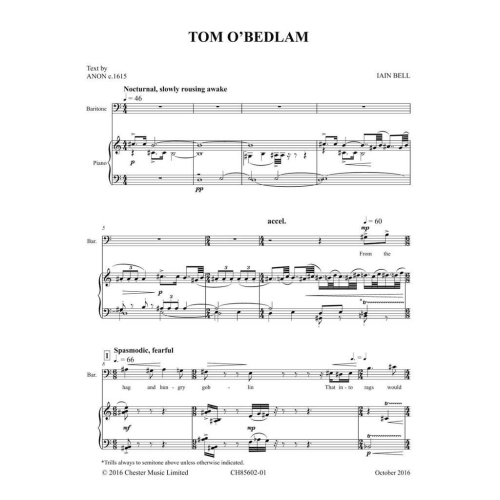 Iain Bell - Tom O'Bedlam (chamber ensemble version)