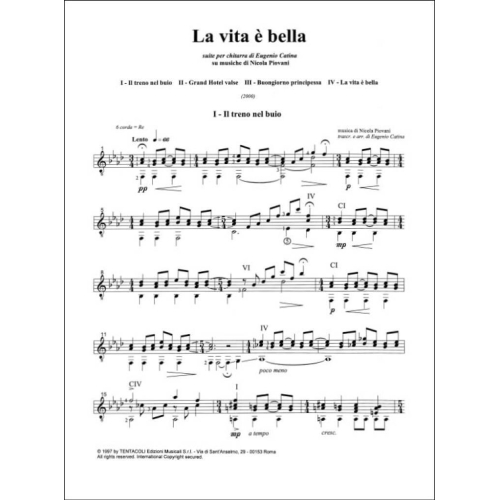 Nicola Piovani - La Vita è Bella - Suite for Guitar by E. Catina
