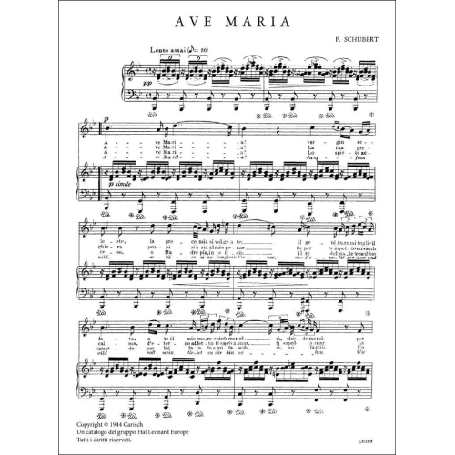 Franz Schubert - Ave Maria, per Soprano (o Tenore)