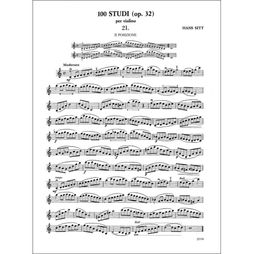 Hans Sitt - 100 Studi Op. 32 per Violino - Volume 2
