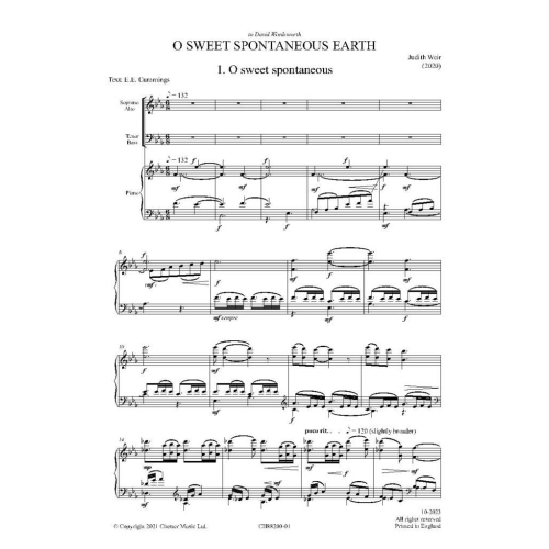 Weir, Judith - O Sweet Spontaneous Earth